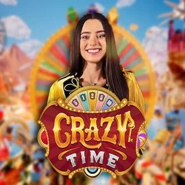 Crazy Time slot logo by Evolution at BetBuffoon CasinoCrazy Time