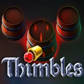 Thimbles slot logo by Evoplay at BetBuffoon CasinoThimbles